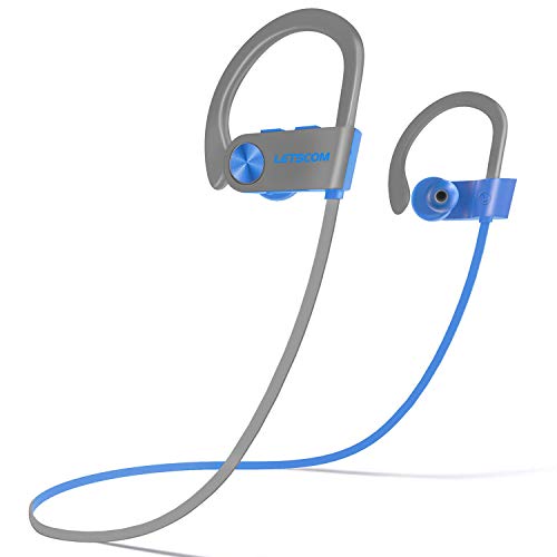 LETSCOM Bluetooth Headphones IPX7 Waterproof, Wireless Sport Earphones, Hifi Bass Stereo Sweatproof Earbuds...