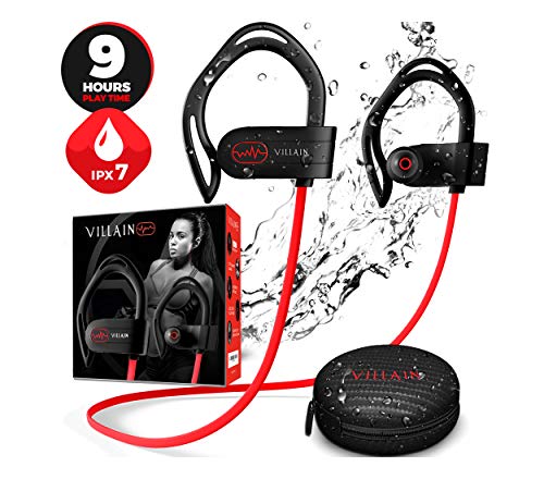 Villain Bluetooth 5.0 Wireless Earbuds - aptX HiFi Sound & Clear Thumping Bass - Best Headphones for Sport,...