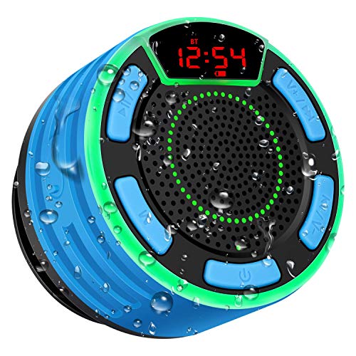 Best Shower Speakers 1 Bluetooth Speakers, BassPal IPX7 Waterproof Portable Wireless Shower Speaker with LED Display, FM...