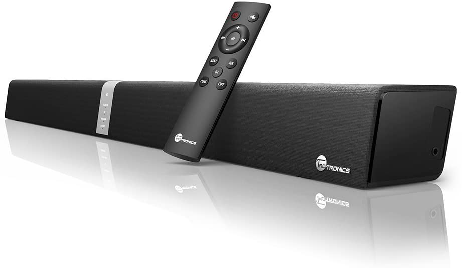 Soundbar, TaoTronics Sound Bar Wired Wireless Bluetooth Audio (34-inch Speaker, 2 Passive Radiators, Dual Connection Methods