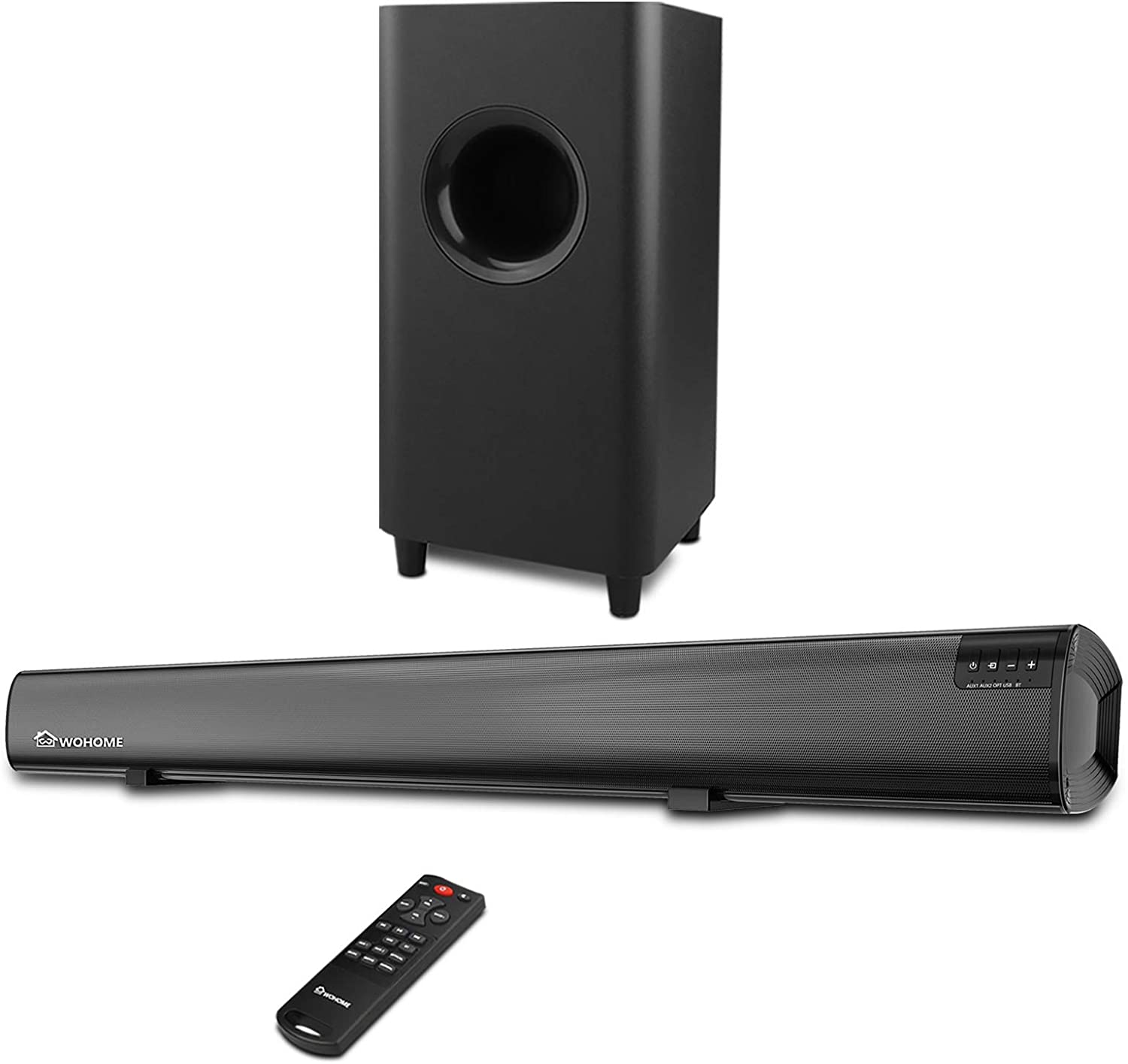 Sound Bar,Wohome 2.1 channel 120W TV Soundbar,5.5-inch Subwoofer,34 inch wired & Wireless 5.0 Bluetooth Speaker