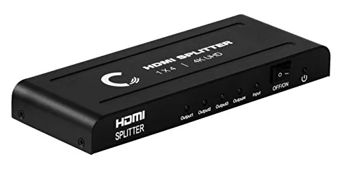 Expert Connect | 1x4 HDMI Splitter | Ultra HD 4K/2K | 1 Input - 4 outputs | Full HD/3D | 1080P | HDMI 1.4 | HDTV | PS4 / PS3 | XboxOne / 360 | DVD | Blu-ray | DTS Digital | Dolby Digital