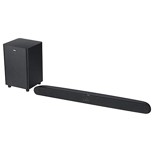Best Soundbars For Under $100 1 TCL Alto 6+ 2.1 Channel Dolby Audio Sound Bar with Wireless Subwoofer, Bluetooth – TS6110, 240W, 31.5-inch, Black
